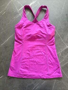 Lululemon Bright Magenta Active Razorback Sports Bra Tank Top